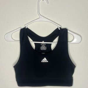 Adidas black sports bra with white logo #activewear #gym
